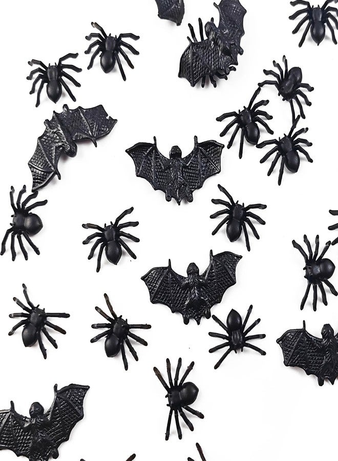 YOOHUA 300PCS Plastic Bats Spiders Halloween Mini Bats and Fake Spiders for Decorations Creepy Scary Prank Toys Plastic Insect Toys Halloween Miniatures - Image 3